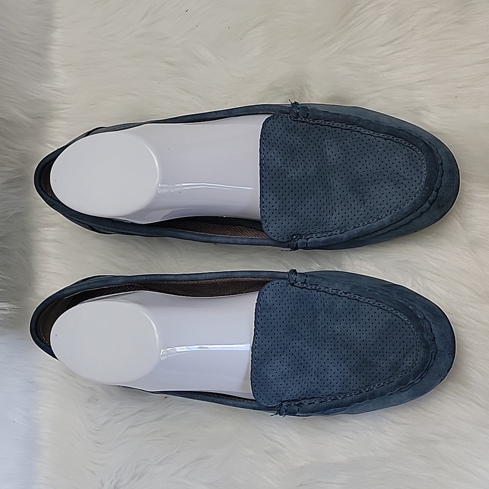 B.O.C Carolee Blue Faux Suede Academia Comfort Preppy Moccasin Driving Loafer - Picture 2 of 14